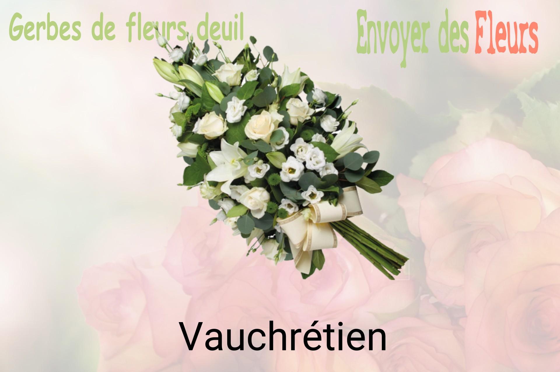 Gerbe de fleurs de deuil livrée à Vauchrétien